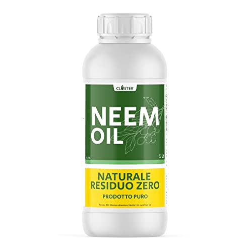 CLOSTER Aceite de Neem Puro (1LT) - Insecticida Plantas Natural Anti Mosquitos contra Chinches Pulgones Cochinilla Ácaros Araña Roja - Desinfestante Eficaz y Ecológico