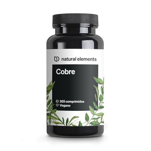 Cobre – 365 comprimidos veganos – 2 mg cobre por dosis diaria – de sabor neutro, altamente dosificado, sin aditivos innecesarios – producido y probado en laboratorio en Alemania