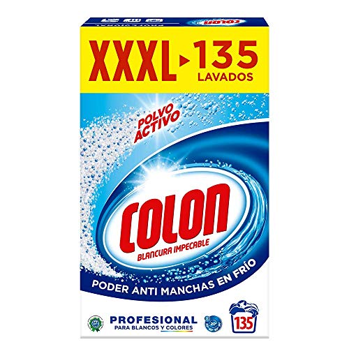 Colon Polvo Activo - Detergente para lavadora, adecuado para ropa blanca y de color, formato polvo - 135 dosis