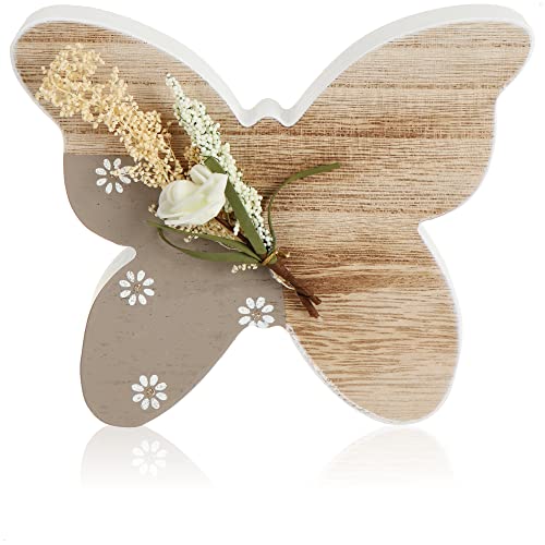 com-four® Figura Decorativa de Madera - Mariposa para decoración de Primavera - Decoración de Primavera, Verano (1 Pieza - Madera de Mariposa)