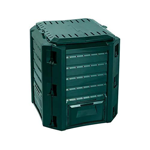 Compostador 380 L Prosperplast Compogreen de plástico en color Verde, 82,6 (alto) x 71,9 (ancho) x 71,9 (profundo) cms