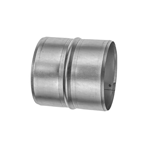 Conector de conducto de acero galvanizado de 100 mm - Extensión de conducto de ventilación redondo - Acoplador de ventilación de metal - Acoplamiento de manguera de metal