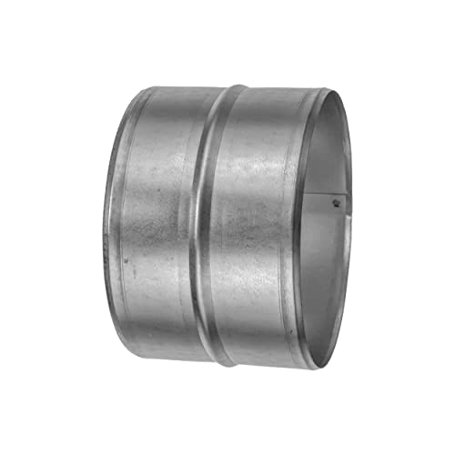 Conector de conducto de acero galvanizado de 150 mm - Extensión de conducto de ventilación redondo - Acoplador de ventilación de metal - Acoplamiento de manguera de metal
