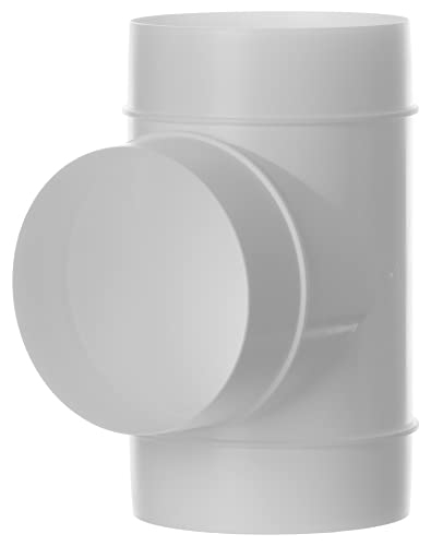 Conector en T de PVC para tubo de ventilación, 100 mm de diámetro, color blanco