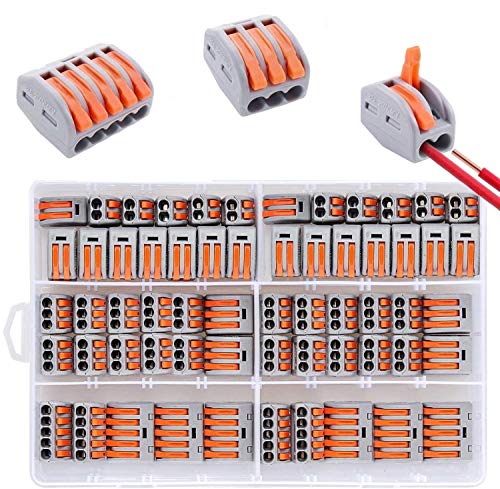Conectores Eléctricos Rapidos con Palanca 60 Piezas, Bornes de Conexion Electrica, Cable Terminal Conector 2/3/5 Conductores