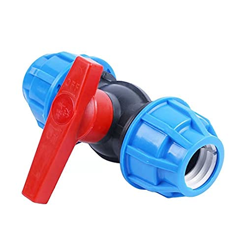Conexión roscada de polipropileno de tubería de polietileno, conector de agua potable, codo H2O-Flex PP, junta de sujeción, 20 mm, válvula de bola de polietileno, DVGW (válvula de bola, 20 mm)