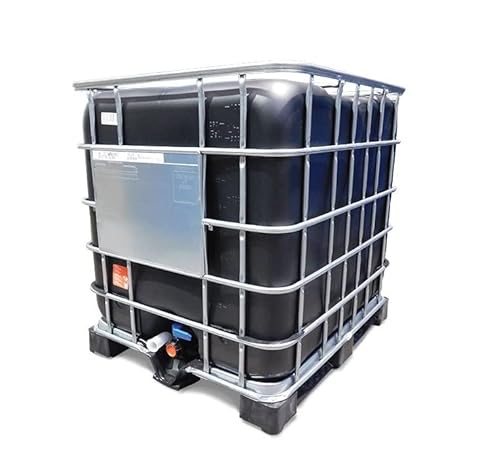 Contenedor depósito de 1000 litros IBC-GRG negro con palet de plástico