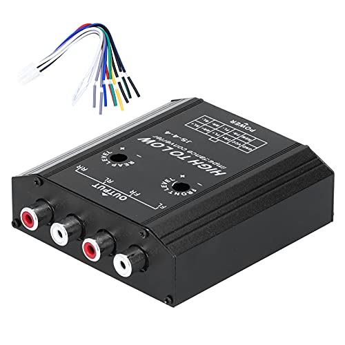 Convertidor de audio, convertidor de impedancia de audio de 12 V y 4 canales, de línea alta a baja, filtro de frecuencia de altavoz de radio estéreo para automóvil