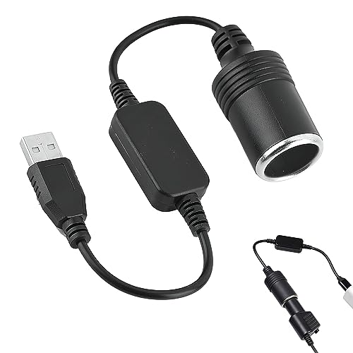 Convertidor de coche hembra 5 V USB a macho a 12 V encendedor de cigarrillos, convertidor de adaptador de encendido, encendedor de cigarrillos, adaptador de encendedor de cigarrillos USB, enchufe para