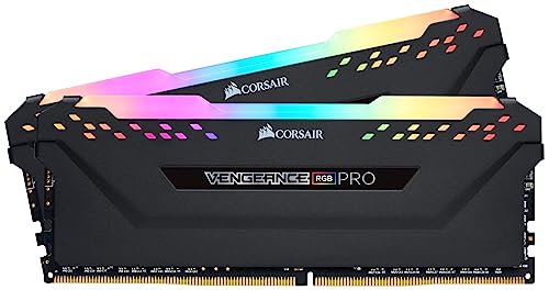 Corsair Módulo de Memoria de Alto Rendimiento 16 GB, DDR4 3200 mHz XMP 2.0 C16, Iluminación LED RGB, Negro, 2 x 8 GB