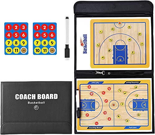 CREADY® Pizarra Baloncesto Entrenador, Pizarra Baloncesto con Imanes Lapiceros, Carpeta Tactica Baloncesto, Pizarra Tactica Baloncesto, Tablero Tactica Baloncesto para Entrenadores y Arbitros