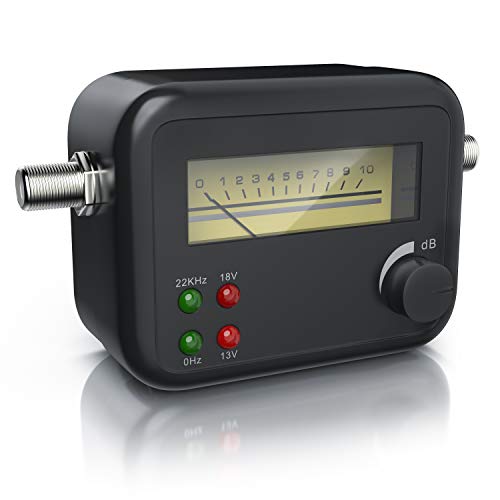 CSL - Localizador de satélites con Escala - Aguja indicadora medidor con señal acústica - Apto para HD - medidor posicionamiento Ajuste óptimo de Antenas parabólicas