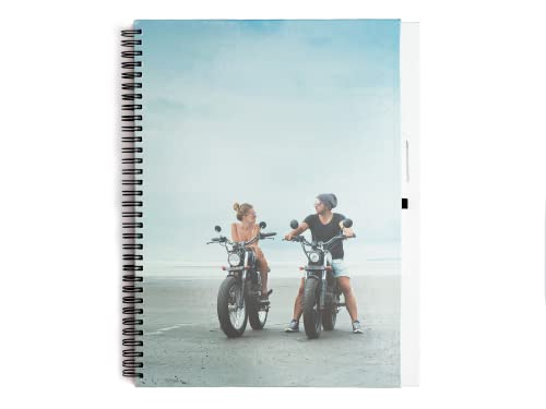 Cuaderno grande de tapa dura personalizado con foto o texto y con un bolígrafo incluido 29,5 cm x 22 cm