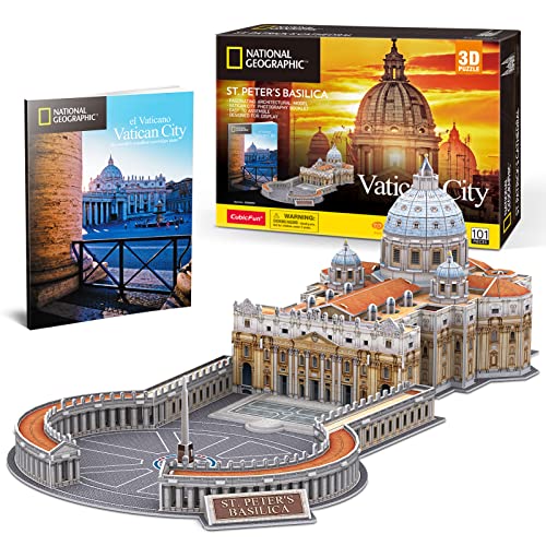 CubicFun Puzzle 3D Ciudad del Vaticano National Geographic Maquetas de Edificios Kits de Construcción con Folleto de National Geographic, 101 Piezas