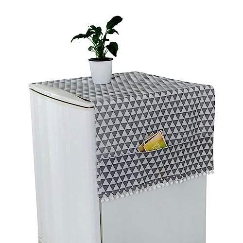 Cubierta Polvo Lavadora,Cubierta Antipolvo del Refrigerador,55x130cm Cubierta de Polvo Superior del Refrigerador,Cubierta Polvo Refrigerador, Para Lavadora,Microondas,Refrigerador de una Puerta,Gris