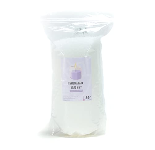 CUENCUM CUENCOS AROMATICOS ELCHE kit Cera de Parafina natural para hacer Velas aromaticas en bolsa de 1Kg, manualidades DIY, con forma de perlas de color blanco