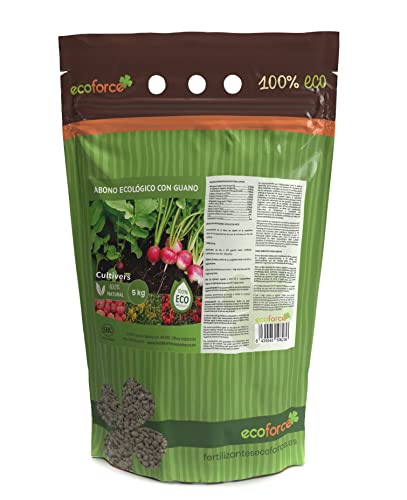 CULTIVERS Abono Guano Ecológico 5 kg. Fertilizante Universal de Origen 100% Orgánico y Natural para Huerto y Jardín. Alta concentración de NPK.