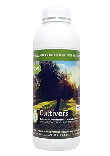 CULTIVERS Fertilizante Ecológico para Olivo Líquido. Abono 100% Orgánico con Macronutrientes y Micronutrientes. Mejora la fructificación, cantidad y calidad de la Oliva (1 L)