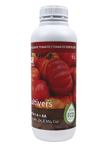 CULTIVERS Fertilizante Tomates Ecológico de 1 L. Abono Líquido 100% Orgánico. Potencia el Sabor y el Crecimiento. Aumenta la Calidad de los Frutos y la Cosecha