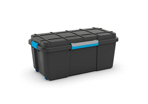 CURVER Scuba Box - Caja de almacenaje plástico, XL, Negro/Azul, 110 L