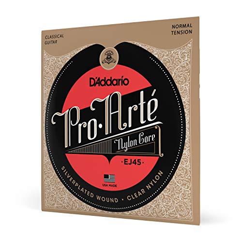 D'Addario Cuerdas Guitarra Española - EJ45 Pro-Arte, cuerdas de nailon para guitarra clásica, tensión normal