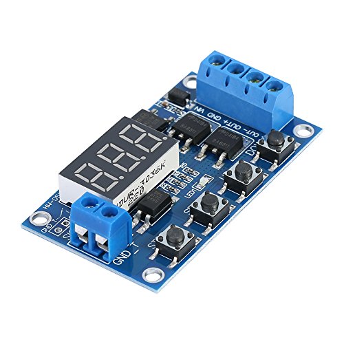 DC5-36V Temporizador de relé Ajustable, Módulo de Retardo de Temporizador Digital Interruptor de Circuito de Temporización de Ciclo de Disparo Mos Dual