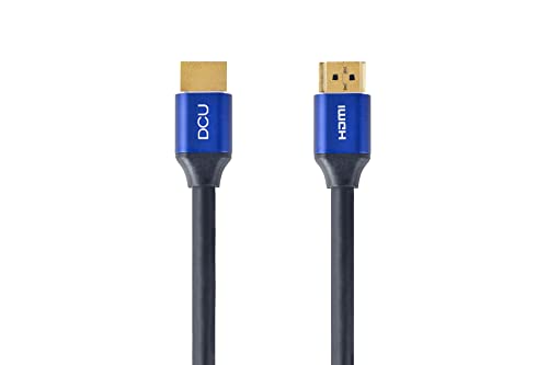 DCU Tecnologic - Cable Universal HDMI 2.0 Blue Edition con Conectores Chapados en Oro de 24K, Cable de Gran flexibilidad Recubierto de PVC, Conectores de Carcasa de Aluminio, Azul