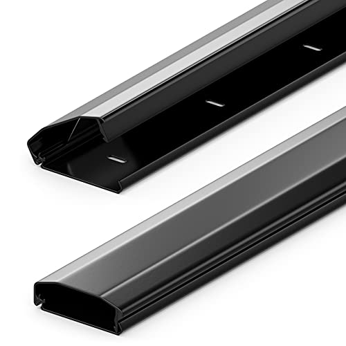 deleyCON Canaleta Universal para Cables y Líneas Aluminio de Primera Calidad Longitud 100cm Ancho 6cm Altura 2cm - Negro