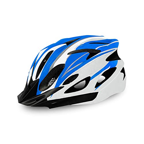 Deporte Headwear del Casco De Ciclista Ciclismo Casco Ajustable Adulto Casco De Ciclista para Deportes Al Aire Libre (Azul Y Blanco)
