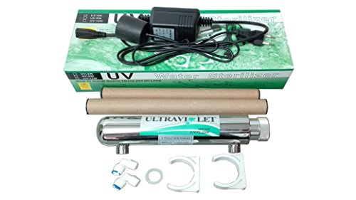 Depuragua - Kit Desinfección UV 6W | Acero Inox. duradero | Flujo 0.8 GPM | Esterilizador Agua sin Químicos | Compatible con Ósmosis Inversa, Filtro Grifo lampara ultravioleta