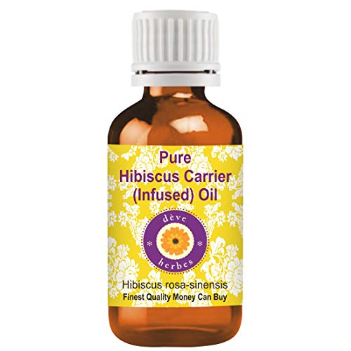 Deve Herbes Pure Hibiscus Oil (Hibiscus rosa-simensis) Aceite infundido de grado terapéutico 100% natural 30ml (1.01oz)