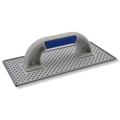 DEWEPRO® Tabla de lijado para ETICS y hormigón celular, superficie de raspado - tabla de frotar con chapa de acero galvanizado, 270x130mm - tabla de nivelación - lijadora