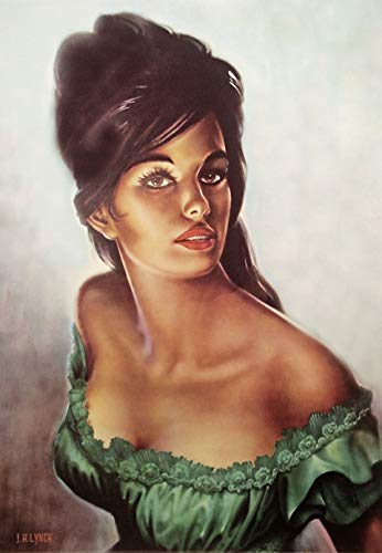 Didymus Co Tina in Green Dress by J H Lynch from The Tretchikoff Era – Vintage Kitsch Art Print Art Print, A4