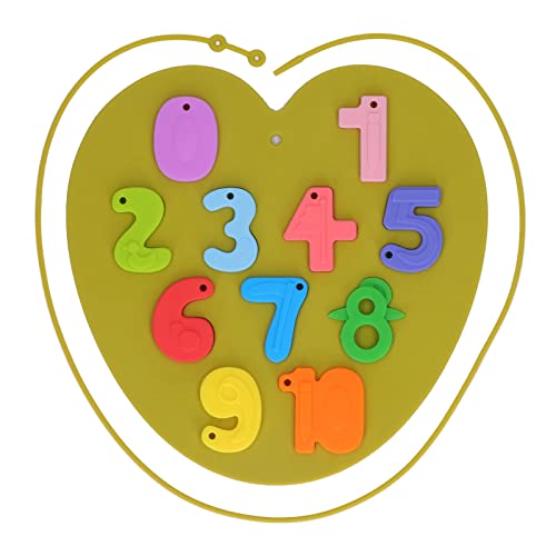 Dilwe Rompecabezas de Números para Niños, 2 Colores, Tablero de Silicona Educativo Aprendizaje Temprano Mejora el Desarrollo de Habilidades Motoras Cognitivas Juguetes de Rompecabezas (Verde Mango)