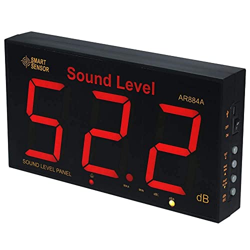 DINGKAI, Medidor de nivel de sonido digital montado en la pared Medidor de ruido digital probador de monitoreo de decíbelos Instrumento de medición de volumen de ruido 30-130dB Rango de medición