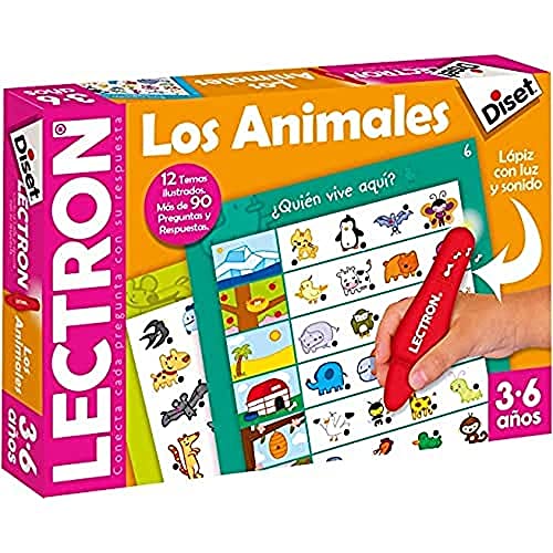 Diset - Lectron Lápiz Los Animales, Juego educativo para relacionar preguntas y respuestas a partir de 3 años