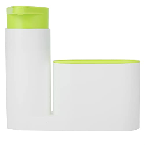 Dispensador de jabón kit de almacenamiento, libre de escamas detergente dispensador de jabón fregadero esponja almacenamiento compacto multifuncional ABS para cocina (verde)