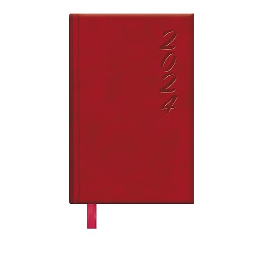 Dohe - Agenda 2024 - Semana Vista - Tamaño Bolsillo: 8,5x13 cm - 128 páginas - Encuadernación cosida - Tapa dura - Color Rojo - Modelo Brasilia