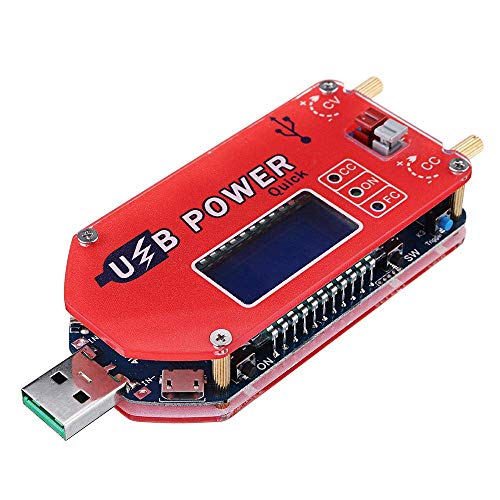 DollaTek 15W USB Step UP Módulo de Fuente de alimentación Boost Convertidor Ajustable Potenciómetro de Control de Velocidad del Ventilador con Pantalla LCD - Rojo