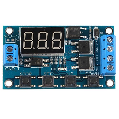 DollaTek Ciclo del gatillo Circuito del Interruptor del retardo del Temporizador Placa de Control Doble del Tubo del Mos 24V / 12V Sustitución del módulo del Relais