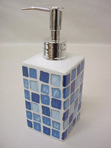 DOSIFICADOR DISPENSADOR JABON BAÑO Cuadrado Ming 280ML Porcelana GRESITE Mosaico Azul