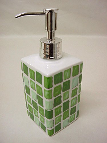 DOSIFICADOR DISPENSADOR JABON BAÑO Cuadrado Ming 280ML Porcelana GRESITE Mosaico Verde