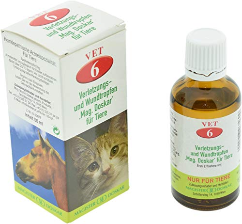 DOSKAR para animales nº 6 - Gotas homeopáticas para lesiones y heridas, 50 ml