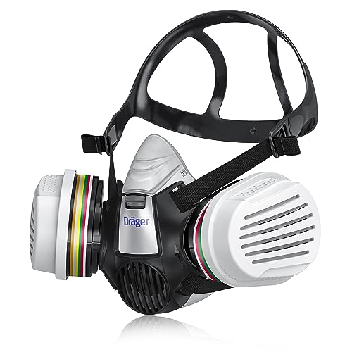 Dräger X-plore 3300 Semi máscara con filtros A1B1E1K1 Hg P3 R D | Máscara de protección para químicos, vapor, conservantes, pesticidas, herbicidas, respirador para laboratorio, tintorería | Talla M
