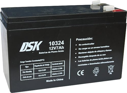 DSK 10324 - Batería plomo acido 12V 7 Ah, Negro
