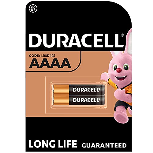 Duracell - Pilas especiales alcalinas AAAA de 1,5 V, paquete de 2 unidades (LR8D425) diseñadas para lápices digitales, dispositivos médicos y faros.