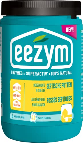 EEZYM POU2005 Eezym - Acelerador de biodegradación para el mantenimiento de fosas sépticas, 26 bolsas solubles (6 meses)
