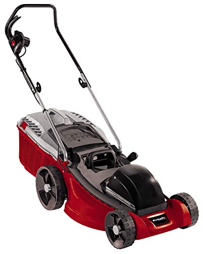 Einhell GC-EM 1743 HW - Cortacésped eléctrico (1700W, altura de corte 6 niveles 20-70 mm , ancho de corte 43 cm, hasta 700m² de jardín, 52L de capacidad de bolsa), Color Rojo