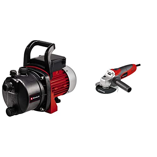 Einhell GC-GP 6538 Bomba eléctrica de agua de trasvase con cable de 1.4 metros para jardín + Amoladora angular TC-AG 125