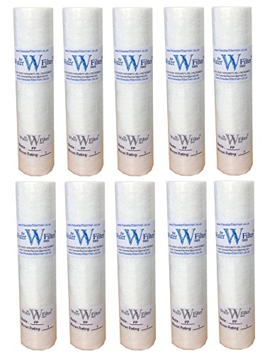 El filtro de agua Hombre 10x10 "PP (1MIC) Osmosis inversa 10" Cartucho de filtro de agua de partículas de sedimento PP, 1 micra, paquete de 10